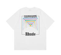 Men's White Oversized Short Sleeved T-Shirt with World Champion Racing Emblem Design On The Back, Suitable for Casual Round Neck for Streetwear and Racing Fans, Fashionable Daily Top-color05||x_l