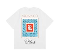 Men's White Oversized Short Sleeved T-Shirt with World Champion Racing Emblem Design On The Back, Suitable for Casual Round Neck for Streetwear and Racing Fans, Fashionable Daily Top-color03||l