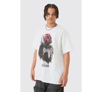 Mens White Oversized Spiderman Venom License T-shirt, White S