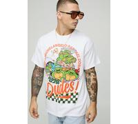 Mens White Oversized Teenage Mutant Ninja Turtles License Printed T-Shirt, White XS