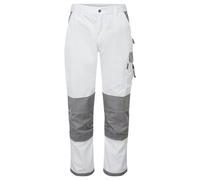 Mens White Painters Decorators Work Pro Trouser With Cargo & Knee Pad Pockets