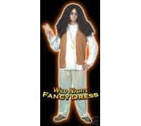 Mens White Peace Hippy Costume 1970s