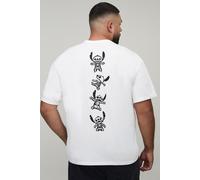 Mens White Plus Oversized Disney Lilo And Stitch License T-Shirt, White 4XL