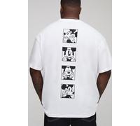 Mens White Plus Oversized Disney Mickey Mouse License Print T-Shirt, White 4XL