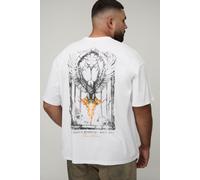 Mens White Plus Oversized Gothic Renaissance Pint T-Shirt, White 3XL