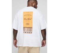 Mens White Plus Oversized Man Match Box T-Shirt, White 3XL