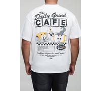 Mens White Plus Oversized Man Script Daily Grind Graphic T-Shirt, White 3XL