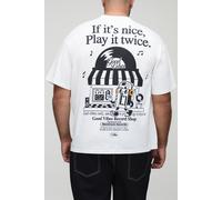 Mens White Plus Oversized Man Script Good Vibes Graphic T-Shirt, White 3XL