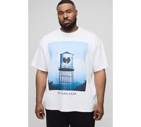 Mens White Plus Oversized Wu-Tang Clan License Print T-Shirt, White 3XL