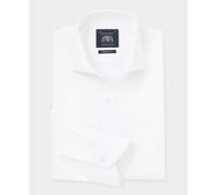 Men's White Poplin Classic Fit Formal Shirt - Single Cuff - Size: 15.5" x Extra Long - 36" - Savile Row Company