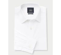 Men's White Poplin Classic Fit Formal Shirt - Single or Double Cuff - Size: 17" x Extra Long - 37.5" - Savile Row Company