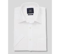 Men's White Poplin Classic Fit Short Sleeve Formal Shirt - Size: 19" - Savile Row Company