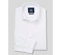 Men's White Poplin Extra Slim Fit Shirt - Single or Double Cuff - Size: 17.5" x Standard - 36" - Savile Row Company