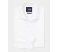 Men's White Poplin Slim Fit Formal Shirt - Single Cuff - Size: 15.5" x Standard - 34" - Savile Row Company