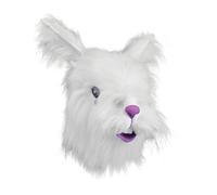 Mens White Rabbit Full Head Mask Easter Bunny Costume Accessory Fancy Dress