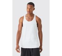 Mens White Regular Fit Basic Racer Back Vest, White XS