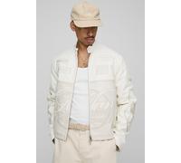 Mens White Regular Fit Man Racing PU Biker Jacket, White S