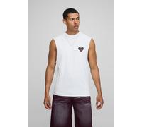 Mens White Regular Fit Playboy Amour License vest, White M