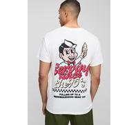 Mens White Regular Fit Serving the 90's Graphic T-Shirt, White S