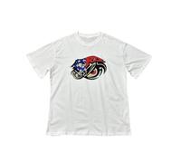 Men's White Short Sleeve T-Shirt, Cartoon Brawl Graphic Tee with Cloud Fight & Retro Elements, Cotton Casual Top for Streetwear Enthusiasts, Unique Humorous Design for Daily-color02||x_l