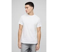 Mens White Slim Fit Shoulder Pleat Detail T-Shirt, White M
