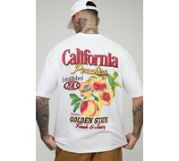 Mens White Tall Oversized California Peaches Printed T-Shirt, White L