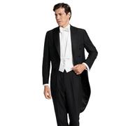 Men's White Tie Evening Tailcoat 2 Piece Suit Formal Black Jacket & Trouser Mansion House Conductor (UK, Numeric, 38, Regular, Regular, Black)