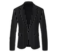 Mens White Tuxedo Jackets | Mens Jackets Smart Casual Blazer Regular Fit Suit Jacket Striped Dinner Jacket Steampunk Wind Formal Jackets Stylish And Versatile Dress Jackets Single-Breasted Jacket