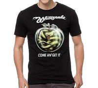 Men's Whitesnake Come and Get It 1981 Mens T-Shirt Men Shirt Rock Tee Black XXL