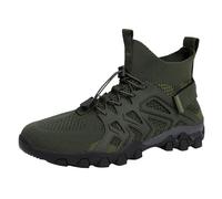 Men's Wide Fit Hiking Trainers Lightweight Trekking Breathable & Non-Slip Sneakers with Arch Support Lace-up Outdoor Fishing Camping Climbing Shoes Ankle High Sport Shoes (JN, 43)