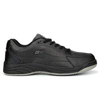 Mens Wide Fit Leather Coated Extra Large Trainers with Non Marking Sole Black Sizes 13-14 (E Fitting) 10 UK
