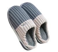 Men's Wide Fit Plus Size Warm Fluffy Slippers - Non Slip Memory Foam Closed Toe Indoor House Shoes With Soft Sole for Winter