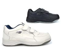 Mens Wide Fit Shoes Mens Wide Fit Trainers Size 14 Extra Large Trainers Size 13 Extra Large Shoes Touch Fasten Coated Leather Touch Fastening Sizes 6-13/14 White/Black (E Fitting) 6 UK