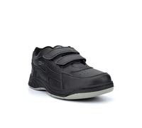 Mens Wide Fit Trainers Mens Coated Leather Trainers Mens Wide Fit Shoes Mens Touch Fastening Trainers Mens Trainers Mens Coated Leather Shoes Sizes 7-14 Size 13 Size 14 Black/White 9 UK