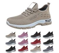 Mens Wide fit Trainers Womens Trainers Wide Fit Wedge Breathable Mesh Orthopedic Sneakers Comfortable Arch Support Sports Shoes Lightweight Slip on Men Walking Shoes Khaki 8