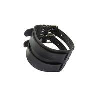 Mens Wide Leather Bracelet Women Leather Cuff Bangle Punk Rock Vintage Adjustable Wide Wristbands Wrap Gauntlet Bracelet Fastening Arm Armor Cuff Belt Unisex Black