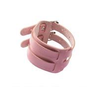 Mens Wide Leather Bracelet Women Leather Cuff Bangle Punk Rock Vintage Adjustable Wide Wristbands Wrap Gauntlet Bracelet Fastening Arm Armor Cuff Belt Unisex Pink