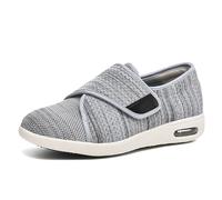 Mens Wide Toe Walking Shoes Extra Wide Width Easy On & Off Walking Sneakers Men's Hook and Loop Walking Shoe for Air Cushion & Breathable Mesh, Support,43