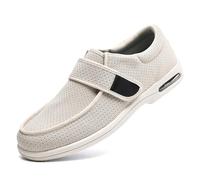 Mens Wide Toe Walking Shoes Extra Wide Width Easy On & Off Walking Sneakers Men's Hook and Loop Walking Shoe for Air Cushion & Breathable Mesh, Support,44.5
