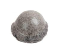 Men's wig 6 in Human Hair Toupee for Men Double Knots 0.1-0.12mm Poly PU Skin Male Prosthesis Toupee wig men(6x8)
