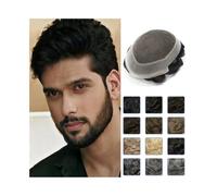 Men's Wig, Double Knots Swiss Lace With PU Men Toupee Human Hair Breathable Australia Hair Prosthesis Replacement Systems Unit Capillary,Blonde Wig(Medium Blonde,8x10)