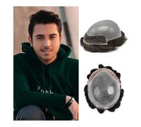 Men's Wig, Frontal Lace Men Toupee PU 0.03-0.04mm Thin Men's Capillary Prothesis Indian Remy Human Hair Wigs Brown and Black,Blonde Wig