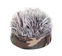 Men's Wig Hat, Novelty Hip Hop Beanie Hat Spiked Fake Hair Breathable Cotton Wig Hats Styling Accessory Costume Party Headwear (Camouflage&Grey)