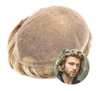 Mens Wig Highlighted Human Hair Replacement System Unit Breathable Full Lace Base Male Hair Prosthesis Toupee for Men