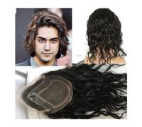 Men's wig Natural Wavy Curly Toupee Black Men Hair Toupee for Men Long Hair Men's Wigs 12inch Human Hair Wigs for Men 8 * 10 European Hair Men Short Wig Men Replacement Wig(4 Color)