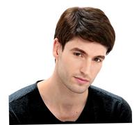 Mens Wig Straight Breathable Adjustable Mens Wigs Realistic Natural Short Hair Wig Replacement Male for Cosplay Costume Light Brown