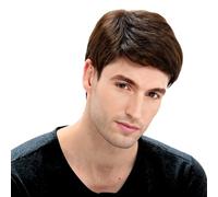Mens Wig Straight Breathable Adjustable Mens Wigs Realistic Natural Short Hair Wig Replacement Male for Cosplay Costume Light Brown