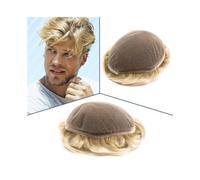 Mens Wig T4/613 Blonde Human Hair Systems Full French Lace Men Toupee Breathable Male Capillary Prothesis Toupee for Men