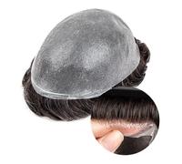Mens Wig Toupee for Men 0.03mm HD Poly Thin Skin Natural Hairline Human Hair Replacement System Toupee for Men(7x8)
