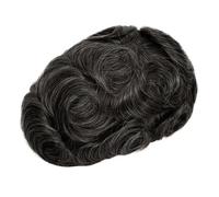 Men's wig Units Toupee Male Capillary Prosthesis Australia Men Toupee Transparent Pu & Swiss Lace Male Wig Natural Human Hair Mens Hair Men Short Wig Men Replacement Wig(1B30)